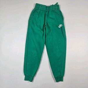 Nike Sportswear Club Fleece Joggers Green Boys Small Sweatpants BV2671-365